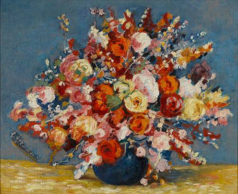 Bouquet of brilliant coloured flowers