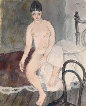 Nude Seated on a Bed