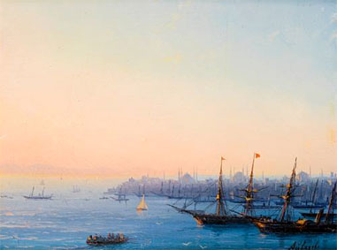 Sunset over the Golden Horn (Constantinople) from Pera