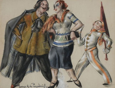 A pair of costume designs