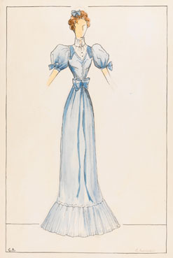 A group of seven fashion designs