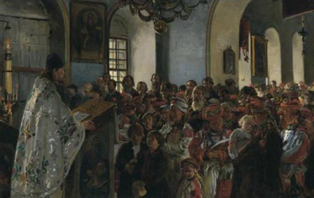 Sermon in a Ukrainian church