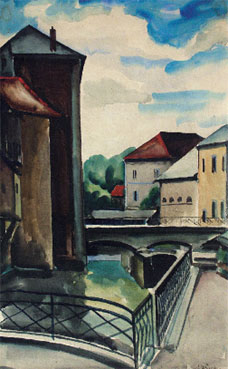 Paysage au pont