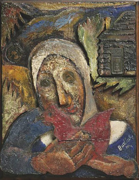 Peasant woman with a chicken