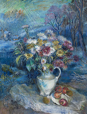 Flowers in a white vase