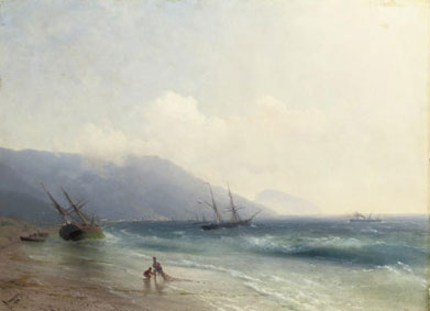 Fishermen on the Crimean coast