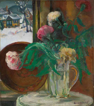 Still life with flowers in winter