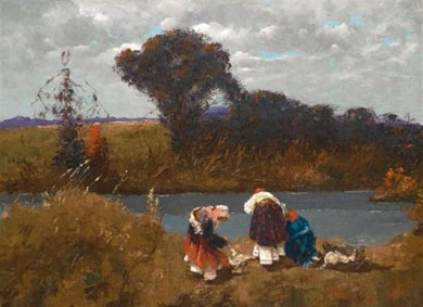 Washerwomen by the river