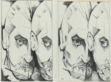 Эскиз двойного портрета Яковлева