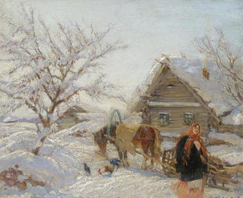 Village in winter