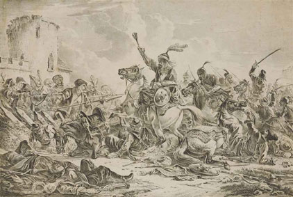 Battle between the Georgians and the mountain tribes (+ battle between the Kirghiz and the Cossaks; 2 works)