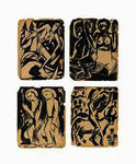 Four illustrations for Aleksei Kruchenykh `s (1886-1968) 1913 `Two poems: The Hermits; The Hermitess`