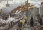 Kirov inspecting the building of the Dnepr HES