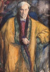 Self-portrait in a yellow sheepskin coat
