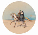 A couple on horseback