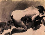 Reclining nude and standing nude, double-sided work