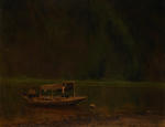 Човен митця біля берега на ріці Чусовая