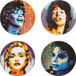 Collection of 4 works Whitney Houston, Mick Jagger, Madonna, Michael Jackson