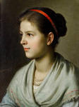 Portrait of a young girl in a shawl